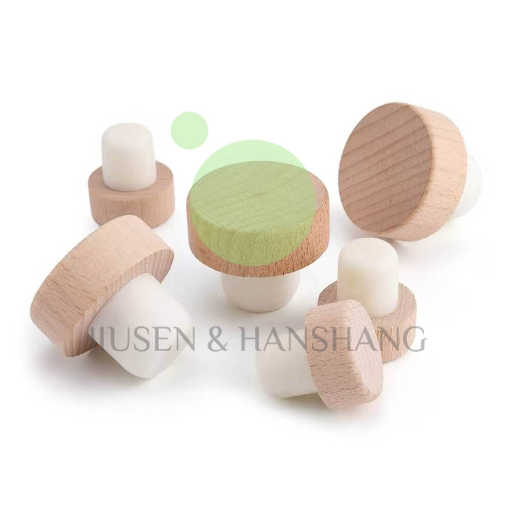Solid wood cap with composite stopper