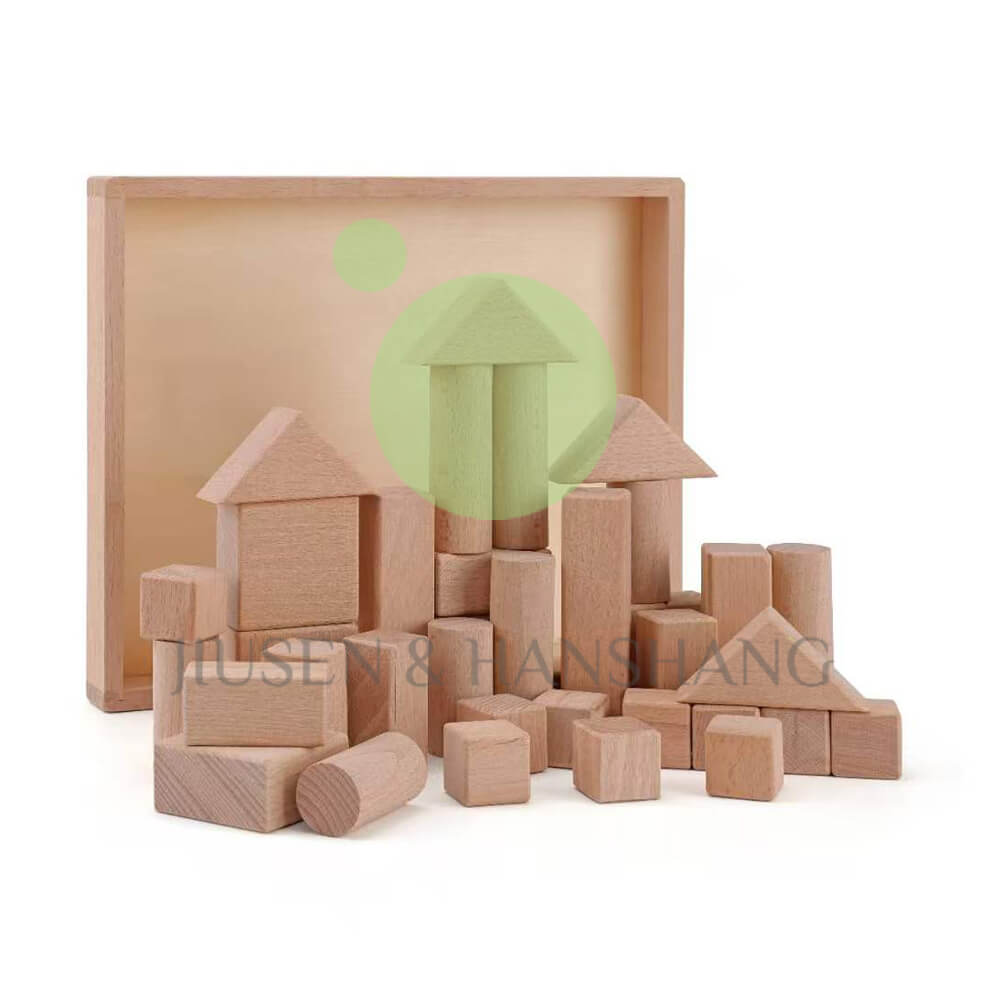 Solid wood building blocks