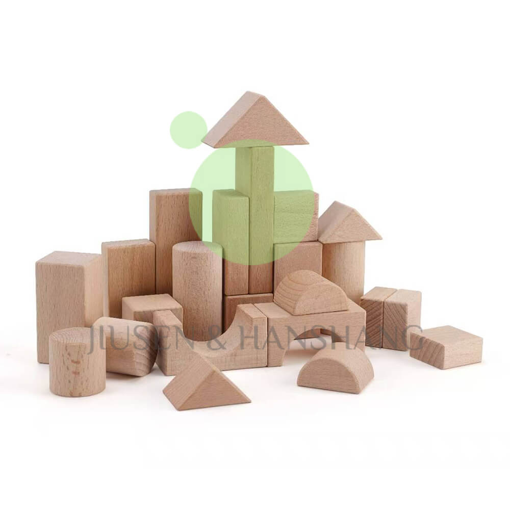 Solid wood building blocks