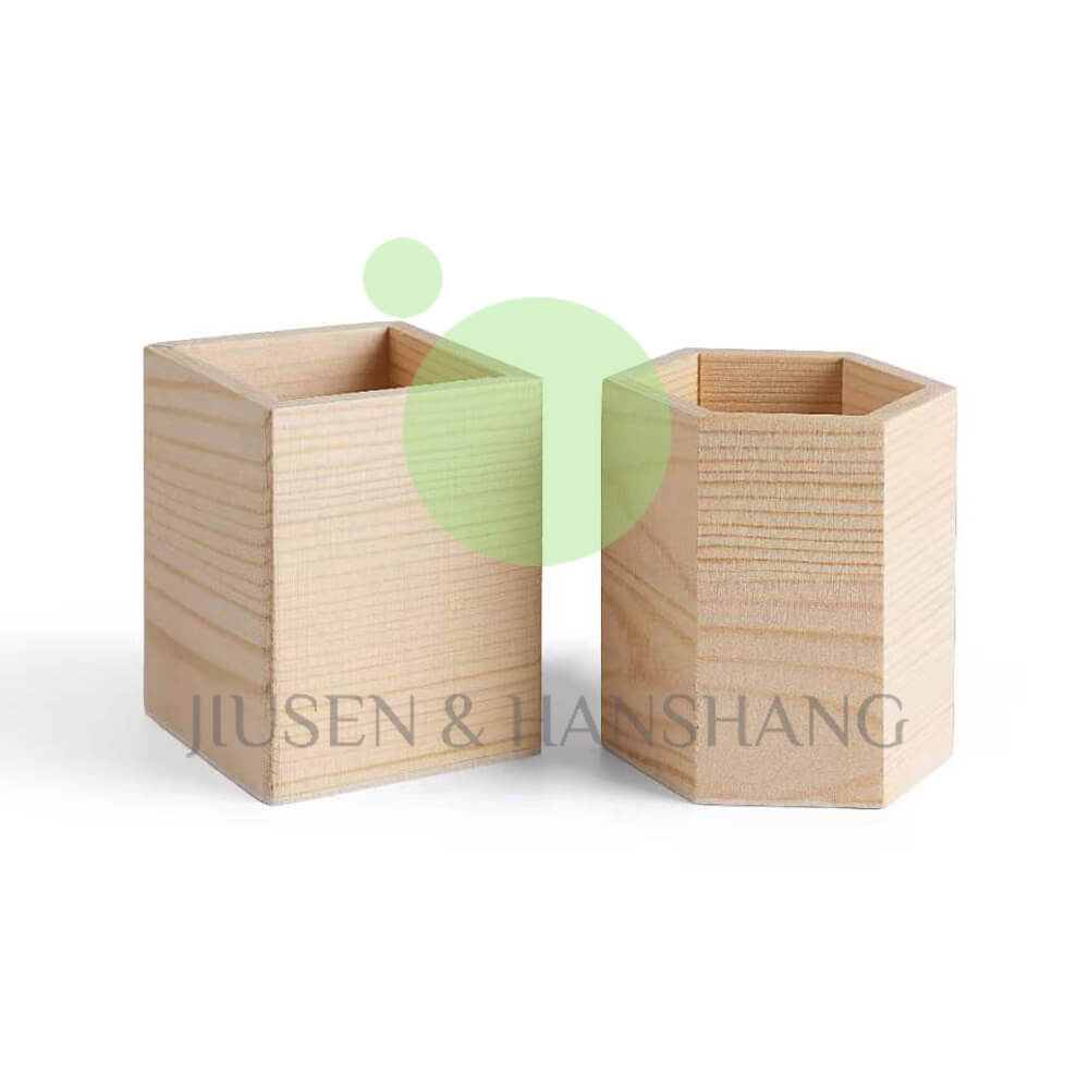 Solid wood pen holder